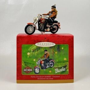 Harley-Davidson Biker Ornament with Black and Brown Accents